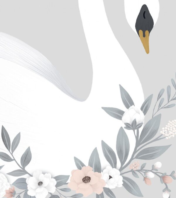 grace-affiche-enfant-cygne-et-fleurs-fond-gris (1)