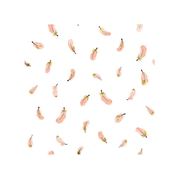papier-peint-enfant-plumes-roses